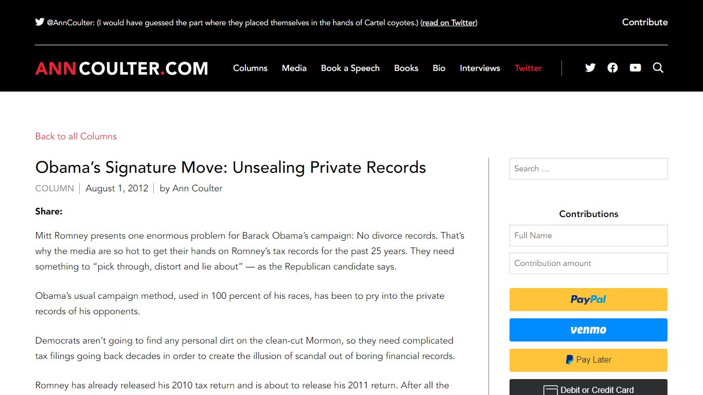 Obama’s Signature Move: Unsealing Private Records